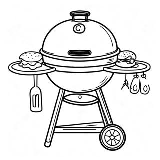 BBQ-grilli värityssivu | Grillaus värityssivu