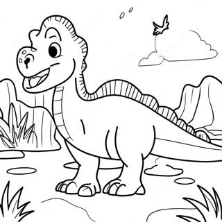 Dino-tila värityssivu | Dino Ranch värityssivu