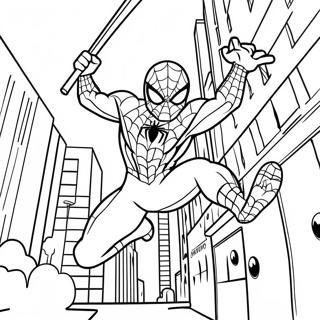 Hämähäkkimies Kaupungissa Värityssivu | Marvel värityssivu