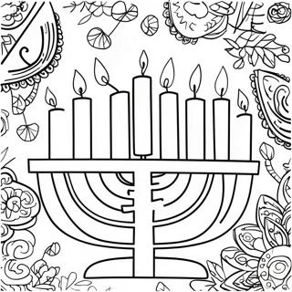 Hanukkah-menoran värityssivu | Hanukka värityssivu
