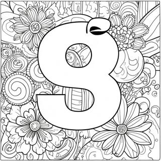 Numero 9 Värittämissivu | Numero 9 värityssivu