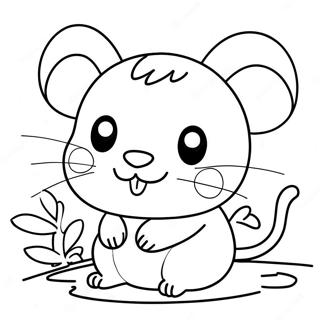 Hamtaro värityssivu | Hamtaro värityssivu