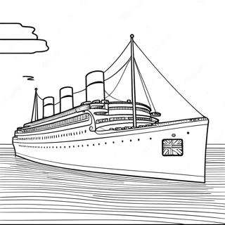 Majesteettinen Britannic-ocean liner värityssivu | Britannic värityssivu