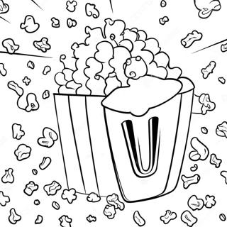Popcorn värityssivulla | Popcorn värityssivu