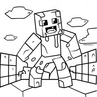 Minecraft Zombie Värittämissivu | Minecraft Zombie värityssivu