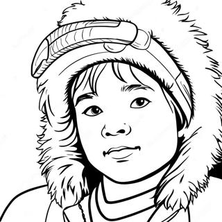 Eskimo-värityssivu | Eskimot värityssivu