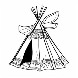Teepee värityskuva | Teepee värityssivu