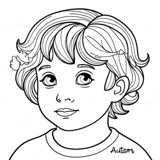 Autismin tietoisuuden värityssivu | Autismi värityssivu