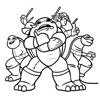 TMNT 2012 Väritettävä Sivupohja | TMNT 2012 värityssivu