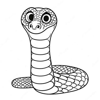 Söpö python-käärme värityssivu | Python värityssivu