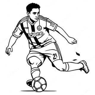 Xavi driblaamassa palloa värityssivu | Xavi värityssivu