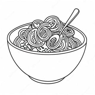 Värikäs Spagetti Kulho Värittämissivu | Spagetti värityssivu
