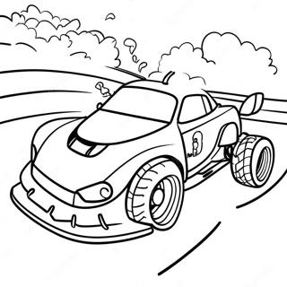 RC-auto kilpailee radalla värityssivu | RC-auto värityssivu