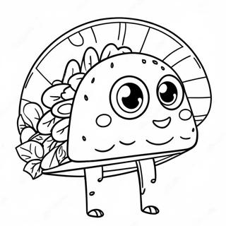 Hauska taco silmillä värityssivu | Taco värityssivu