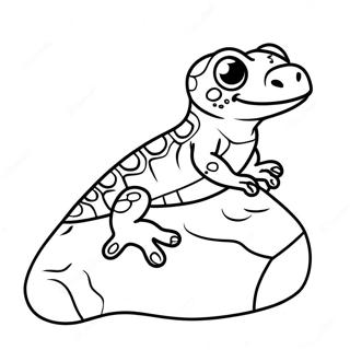 Söpö Gecko Kivellä -värityssivu | Gecko värityssivu