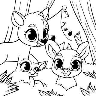 Bambi Ystävien Kanssa Värittämissivu | Bambi värityssivu