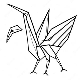 Origami Kurki Värittämissivu | Origami värityssivu