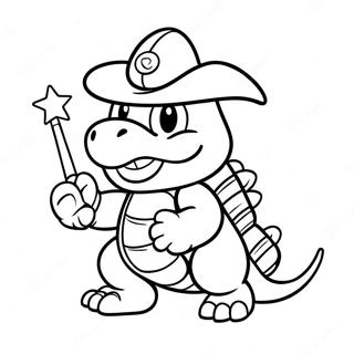 Lemmy Koopa värikkäällä taikasauvalla Värittämissivu | Lemmy Koopa värityssivu