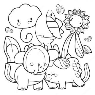 Kuvitukselliset Doodle-Eläimet Värittämissivu | Doodle värityssivu