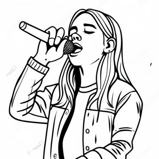 Billie Eilish - Laulaminen Lavalla Värittämissivu | Billie Eilish värityssivu