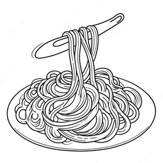 Herkkä Spagetti Värittämissivu | Pasta värityssivu