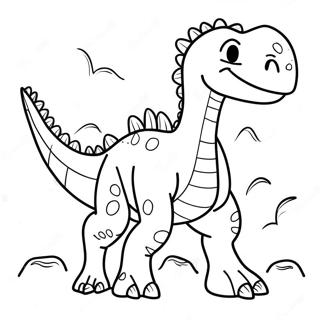 Ystävällinen spinosaurus värityssivu | Spinosaurus värityssivu