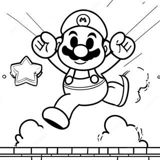 Super Mario hyppivä värityssivu | Nintendo värityssivu