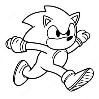 Sonic-siili juoksee nopeasti värityssivu | Lego Sonic värityssivu