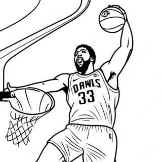 Anthony Davis Dunkkaava Koripallo Värittämissivu | Anthony Davis värityssivu