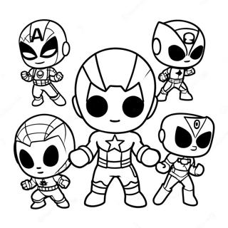 Chibi Marvel supersankarit värityssivu | Chibi Marvel värityssivu