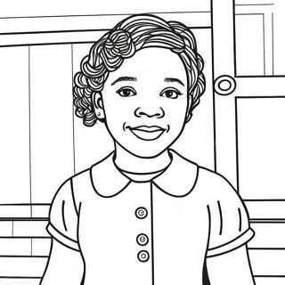 Ruby Bridgesin inspiroiva värityssivu | Ruby Bridges värityssivu