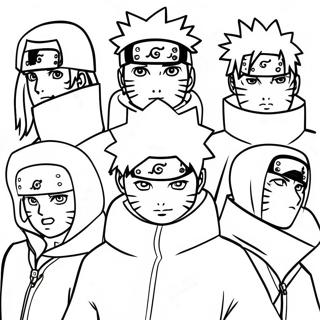 Naruto Akatsuki jäsenet värityssivu | Akatsuki värityssivu