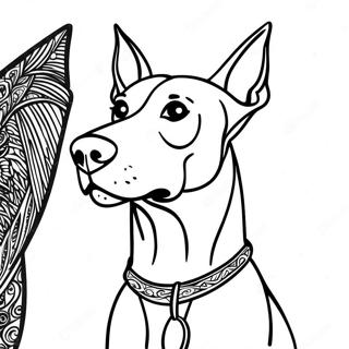 Dobermanin värityssivu | Dobermanni värityssivu