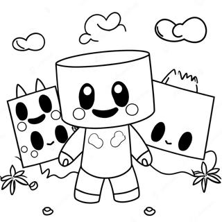 Söpö Marshmello ystävien kanssa värittämissivu | Marshmello värityssivu