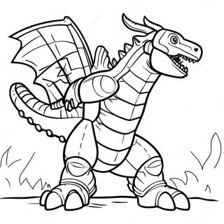 Vihainen Mechagodzilla taistelussa värittämissivu | Mechagodzilla värityssivu