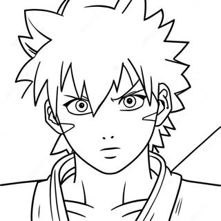 Sasuke Uchiha toiminnassa värityssivu | Sasuke Naruto värityssivu