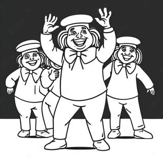 Iloinen Oompa Loompa Tanssimassa Värittämissivu | Oompa Loompa värityssivu