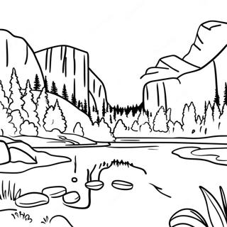 Yosemiten kansallispuisto värityssivu | Yosemite värityssivu