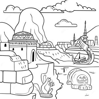 Mesopotamian muinainen sivilisaatio värityssivu | Mesopotamia värityssivu
