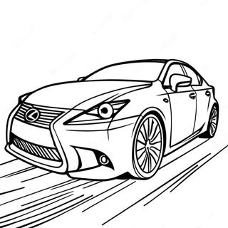 Lexus auto liikkeessä värityssivu | Lexus värityssivu