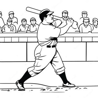 Babe Ruth Klassinen Swing Värittämissivu | Babe Ruth värityssivu