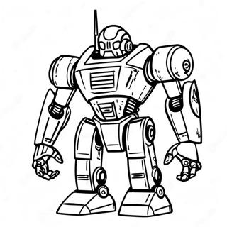 Futuristinen Mecha-robotti - värityssivu | Mecha Builders värityssivu