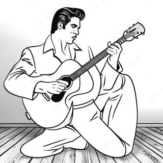 Elvis Sinisissä Suede-kengissä Värittämissivu | Elvis värityssivu