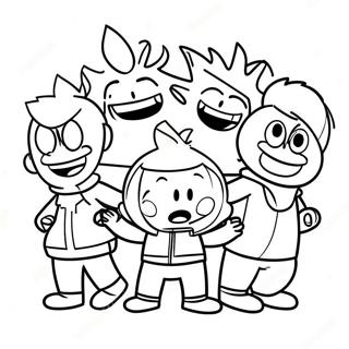 Eddsworld hahmot toiminnassa värityssivu | Eddsworld värityssivu