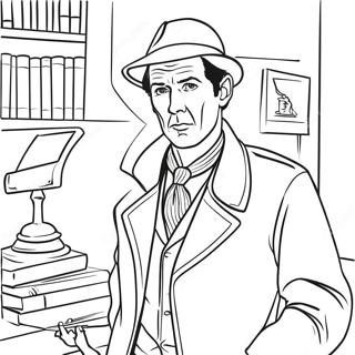 Sherlock Holmes klassinen etsivä värityssivu | Sherlock Holmes värityssivu