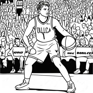 Luka Doncic driblaaminen koripallon värityssivu | Luka Doncic värityssivu