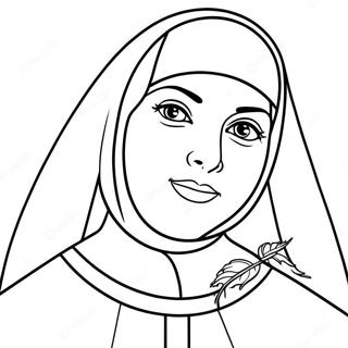 Nun värityskuva | Nunna värityssivu