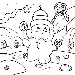 Candyland-seikkailu värityssivu | Karkkimaa värityssivu