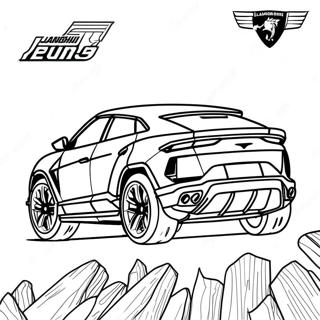 Lamborghini Urus kilpa-auto värityssivu | Lamborghini Urus värityssivu