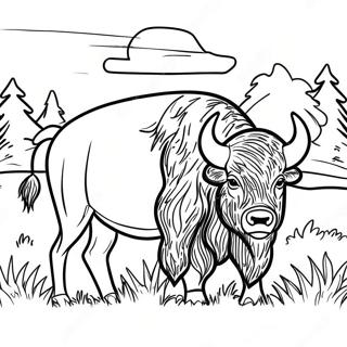 Majesteettinen Biisoni Yellowstone Värittämissivu | Yellowstone värityssivu